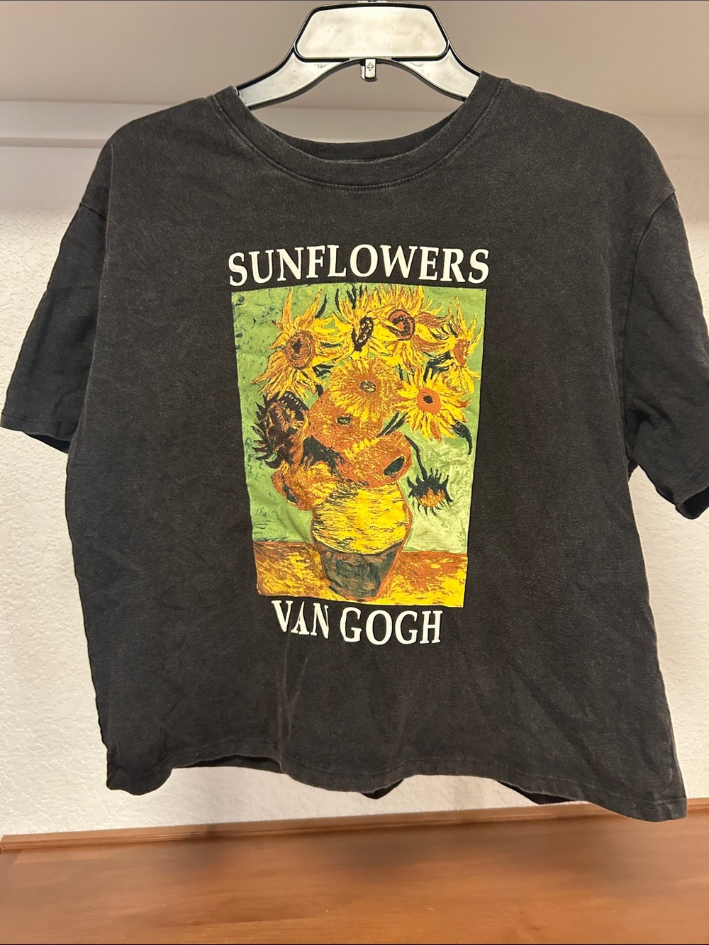 Van Gogh Sunflowers Graphic Kids T-Shirt in Black